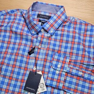 Crown Ivy Mens Classic Fit Plaid Button Down Shirt XL Motion Flex Taped Seams